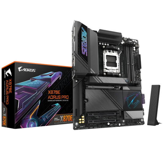 GIGABYTE X870E AORUS PRO AM5 LGA 1718, ATX, DDR5, 4x M.2, PCIe 5.0, USB4, Wi-Fi 7, 2.5GbE LAN, EZ-Latch