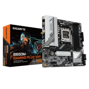 GIGABYTE B650M Gaming Plus WiFi AM5 LGA 1718 AMD B650 M-ATX, DDR5, PCIe 4.0 M.2, PCIe 4.0, USB 3.2 Gen 1 Type-C, Wi-Fi 6E, 2.5GbE LAN