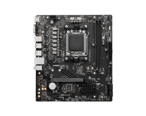 MSI PRO B650M-B Motherboard, Micro-ATX – Supports AMD Ryzen 7000 Series Processors, AM5 – DDR5 Memory Boost 6800+MHz/OC, 1 x PCIe 4.0 x16, 1 x M.2 Gen4, 2.5G LAN