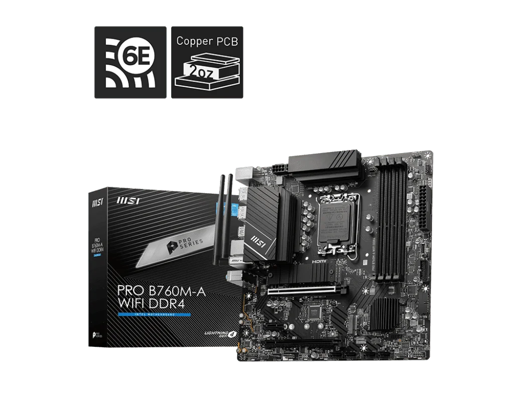 MSI PRO B760M-A WIFI DDR4 MOTHERBOARD