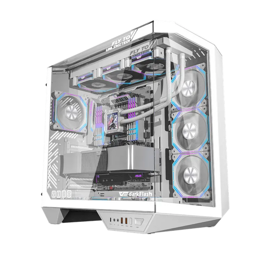 DarkFlash DY470 ATX PC Case, WHITE