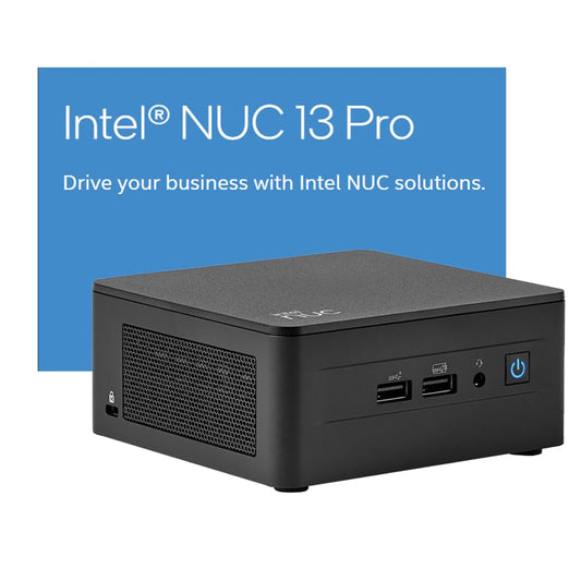 Intel NUC 13 Pro Mini PC Kit NUC13ANHi7 Barebone Arena Canyon, Intel® Core™ i7-1360P CPU 5.0 GHz Frequency, Intel® Iris® Xe Graphics, Pre-Installed Intel® Wi-Fi 6E AX211, 2×2, and Bluetooth® v5.3, DOS