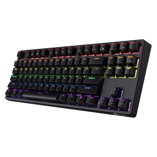 RK ROYAL KLUDGE RK87 Wired Mechanical Keyboard, Red Switch, BLACK