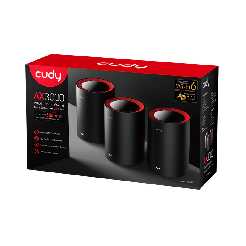 AX3000 2.5G Dual Band Wi-Fi 6 Mesh System 3-Pack | M3000