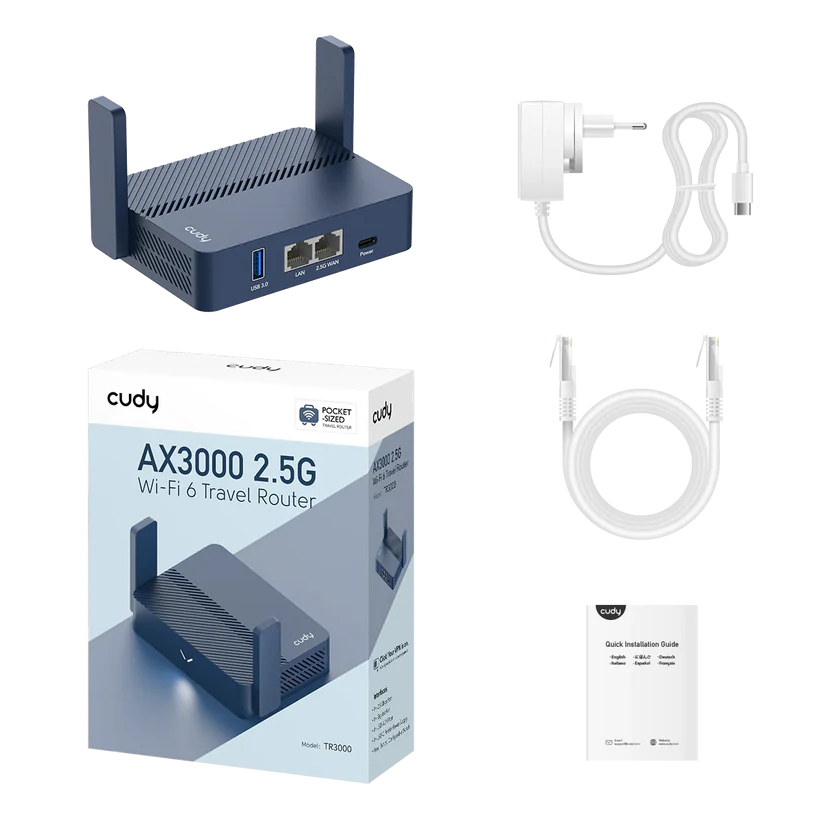 AX3000 2.5G Wi-Fi 6 Mini VPN Router | TR3000