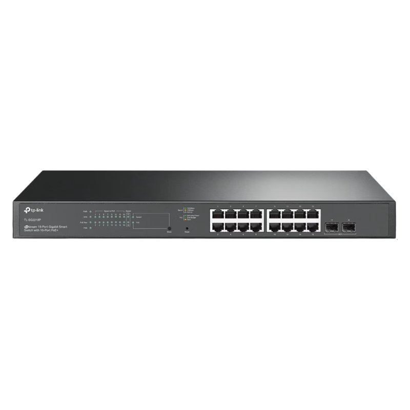 TP-Link JetStream 18-Port Gigabit Smart Switch with 16-Port PoE+ | TL-SG2218P